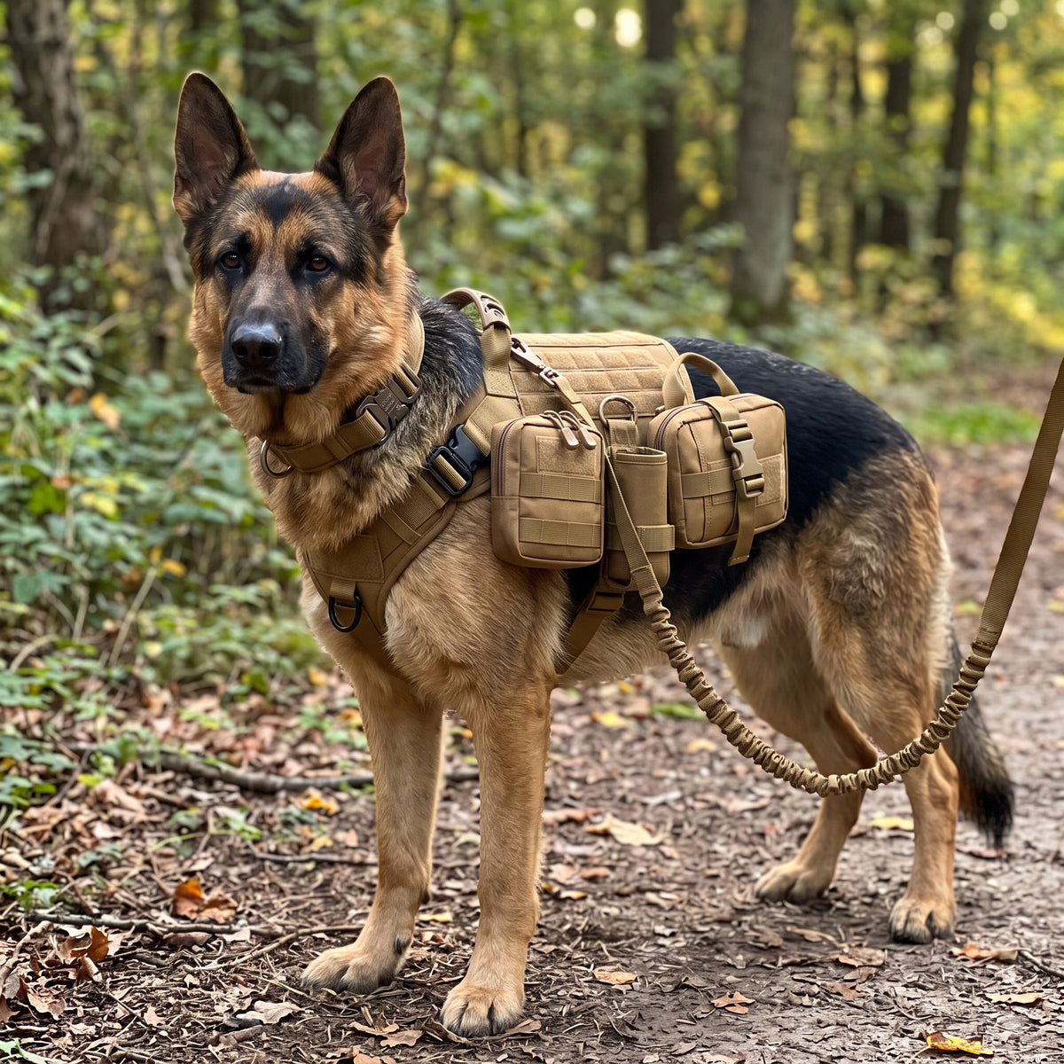 Schäferhund im Wald mit dem Lovypaw Trail-Set